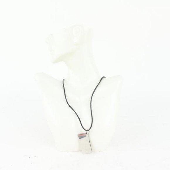 Hermès Black x Silver Pendant Necklace 1018h3 - Picture 1 of 12